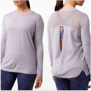 Lululemon Back to Balance Open Back Sweater In Iced Iris Lavender Purple Size 4